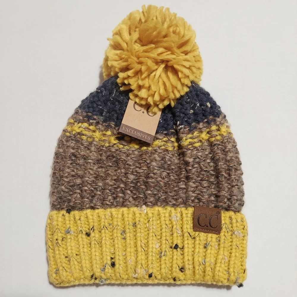 New Winter Thick Knit Beanie Hat Women Mustard Camel Soft Warm Lined Winter Hat